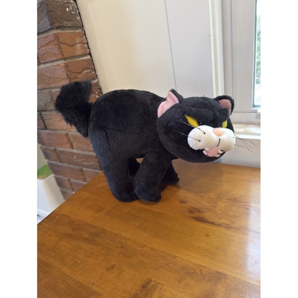 90s Plush Black Fraidy Screaming Scardy Cat Obsessed Halloween Salem Decor VIDEO